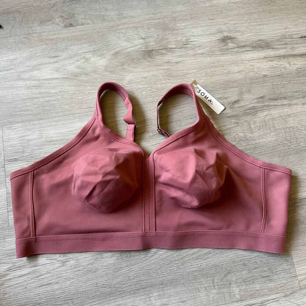 Soma Embraceable Wireless Unlined Full Coverage Bra Clay Rose Plus Size 44D NWT - Picture 4 of 11
